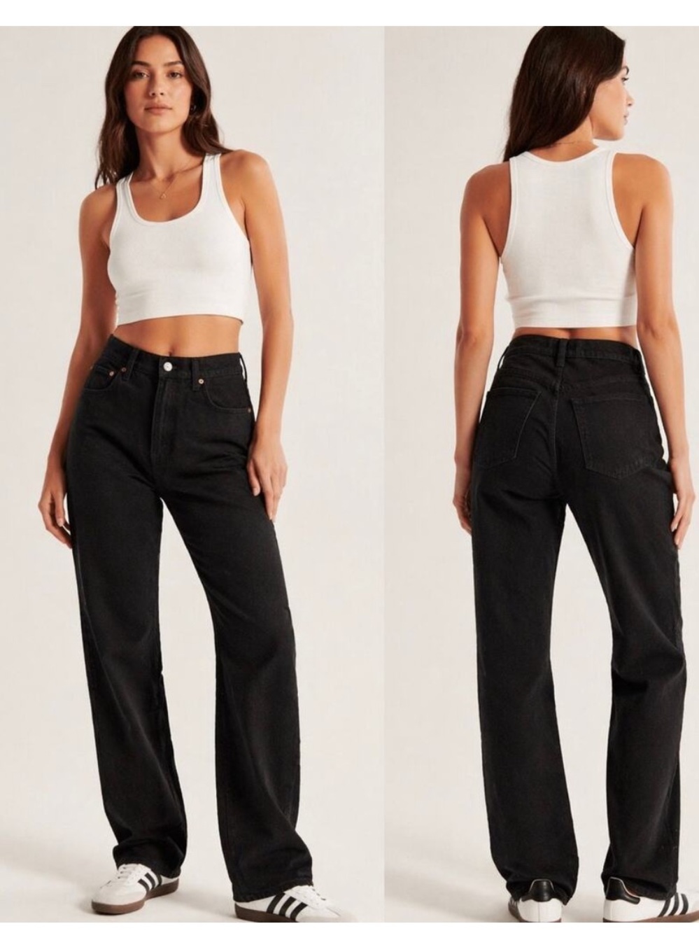 Abercrombie 90s Relaxed Jeans Black Curve Love Size 29 / 8 Long
